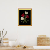 Poster Tulipes primitives uniques ~ Art botanique Imprime (Cuisine)