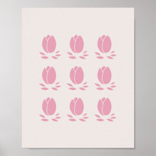 Poster Tulipes roses