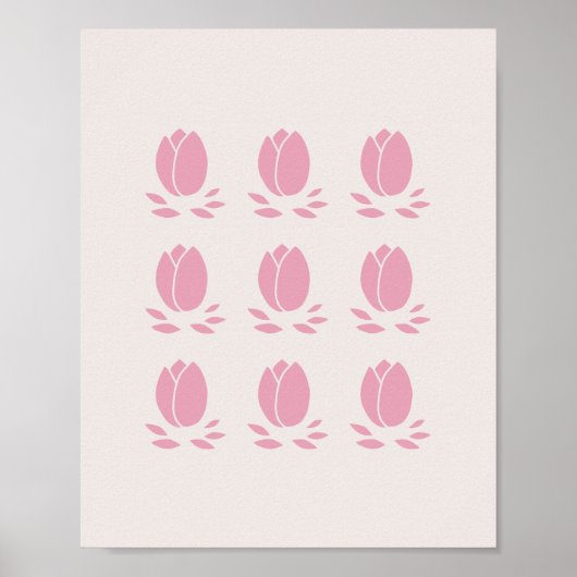 Poster Tulipes roses (Devant)