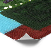 Poster Tulipes roses dans un contenant vert (Coin)