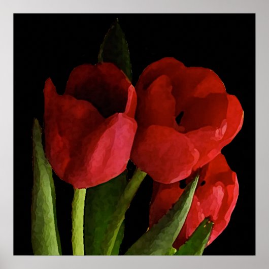 Poster Tulipes rouges (Devant)