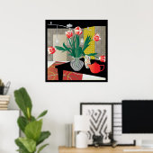 Poster Tulipes rouges (Bureau à domicile)