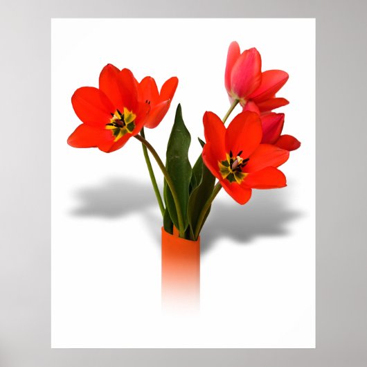 Poster Tulipes rouges dans le Vase (Devant)
