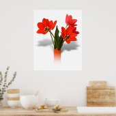 Poster Tulipes rouges dans le Vase (Cuisine)