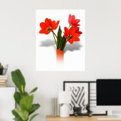 Poster Tulipes rouges dans le Vase (Bureau à domicile)