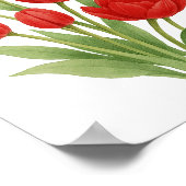 Poster Tulipes Rouges Peinture Murale Florale Art (Coin)