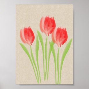 Poster Tulipes rousses brillantes