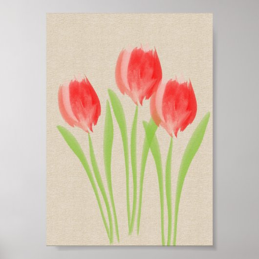 Poster Tulipes rousses brillantes (Devant)