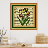 Poster Tulipes tardives Bizarres ~ Art botanique Imprimer (Cuisine)
