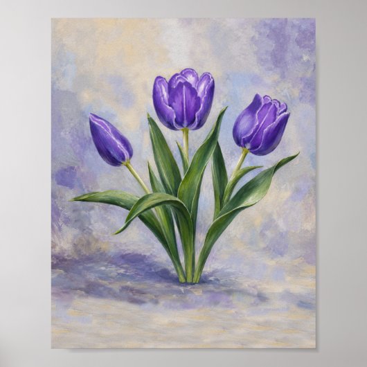 Poster Tulipes violettes (Devant)
