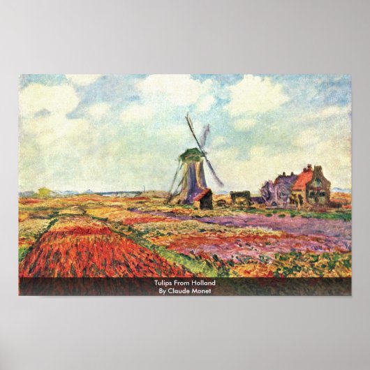 Poster Tulips De Hollande Par Claude Monet (Devant)