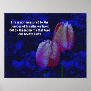 Poster Tulips Hearts Life Attitude Taux d'inspiration