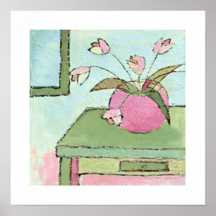 poster tulips on table