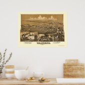 Poster Tullytown, PA Carte panoramique - 1887 (Cuisine)