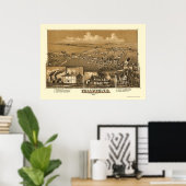 Poster Tullytown, PA Carte panoramique - 1887 (Bureau à domicile)