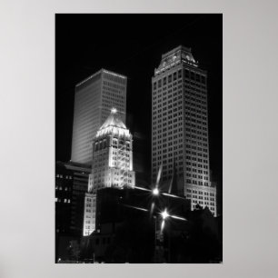 Poster Tulsa après noir et blanc foncé, 2010