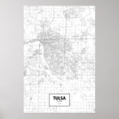 Poster Tulsa, Oklahoma (noir sur blanc) (Devant)