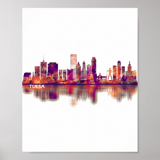 Poster Tulsa Oklahoma Skyline (Devant)