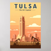 Poster Tulsa Oklahoma vintage (Devant)