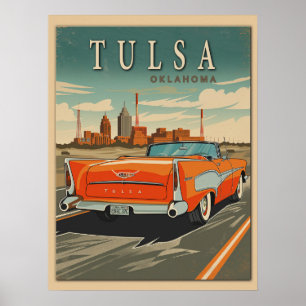 Poster Tulsa Oklahoma Vintage voyage
