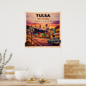 Poster Tulsa Route 66 Voyages Rétro (Cuisine)