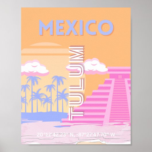 Poster Tulum, Art de voyager, Préparé (Devant)