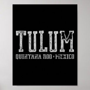 Poster Tulum Mexico - Voyage Plages des ruines Mayas Vint