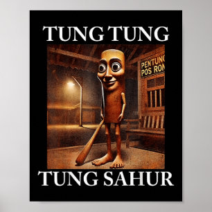 Poster Tung Tung Tung Sahur Italien Brainrot mème drôle