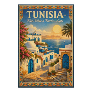 Poster TUNISIA – Blue, White & Timeless Light