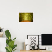 Poster Tunnel de lumière dans l'affiche forestière (Bureau à domicile)