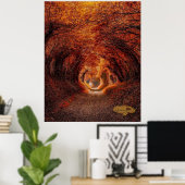 Poster Tunnel des arbres - Une lumière au bout du tunnel (Bureau à domicile)