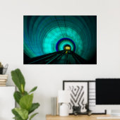 Poster Tunnel ferroviaire bleu, Singapour (Bureau à domicile)