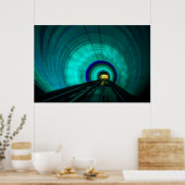 Poster Tunnel ferroviaire bleu, Singapour (Cuisine)