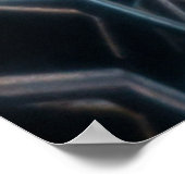 Poster Tunnel néon hexagonal futuriste (Coin)