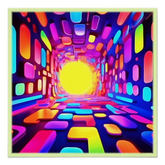 Poster Tunnel Neon : Voyage psychédélique (Devant)