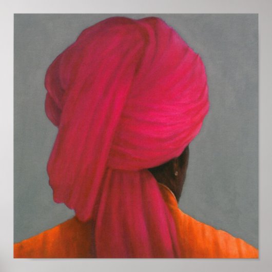 Poster Turban rose (Devant)