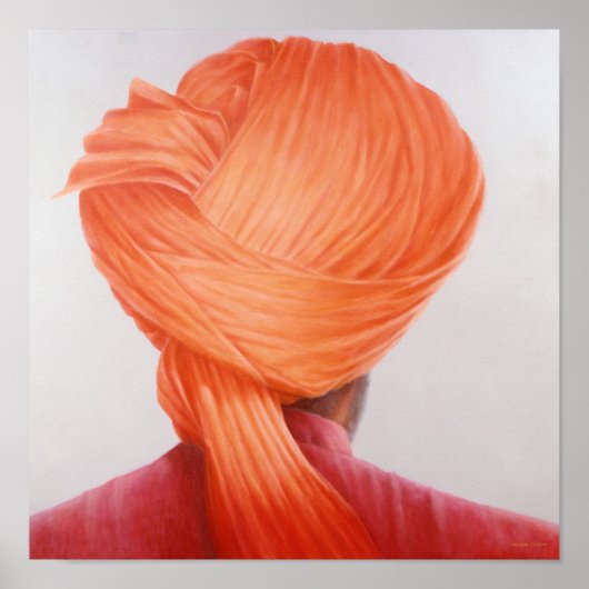 Poster Turban safran (Devant)