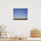 Poster Turbine éolienne dans un terrain rural de l'Oklaho (Cuisine)