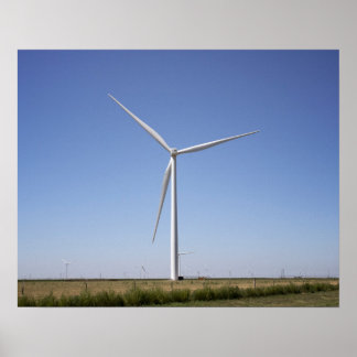 Poster Turbine éolienne dans un terrain rural de l'Oklaho