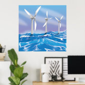 Poster Turbines de puissance du vent marin (Bureau à domicile)