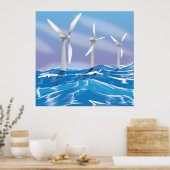 Poster Turbines de puissance du vent marin (Cuisine)