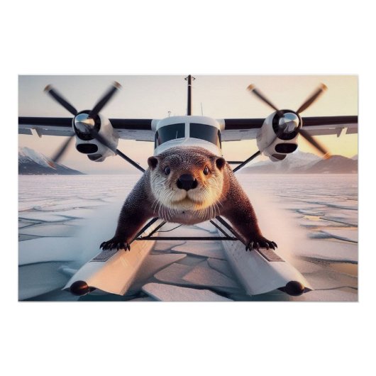 Poster Turbo Prop Twin Engine Flotter Plane Bush Canada (Devant)