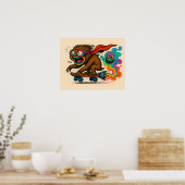 Poster Turbo Sloth Skateboard (Cuisine)