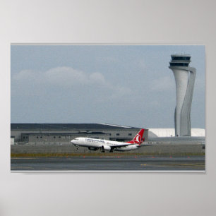 Poster Turc Airlines .Istanbul Airport Takeoff