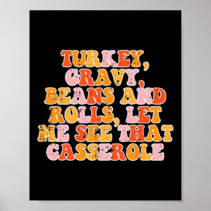 Poster Turc Gravy Beans Retro Super Thanksgiving Fall