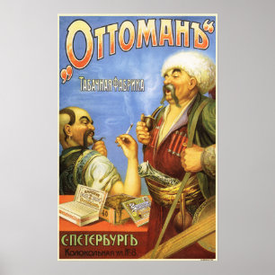 Poster Turc OTTOMAN Cigarettes Tabac Vintage Publicité