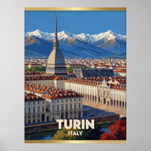 Poster Turin Italie Mole Antonelliana Scène de Voyage 🏛️