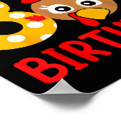 Poster Turkey 8th Birthday Autumn Thanksgiving Party Boy (Coin)