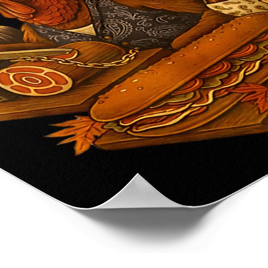 Poster Turkey Gabagool Gobbol Funny Italian Food (Coin)