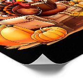 Poster Turkey Reading Books Fall Thanksgiving Teacher Boo (Coin)